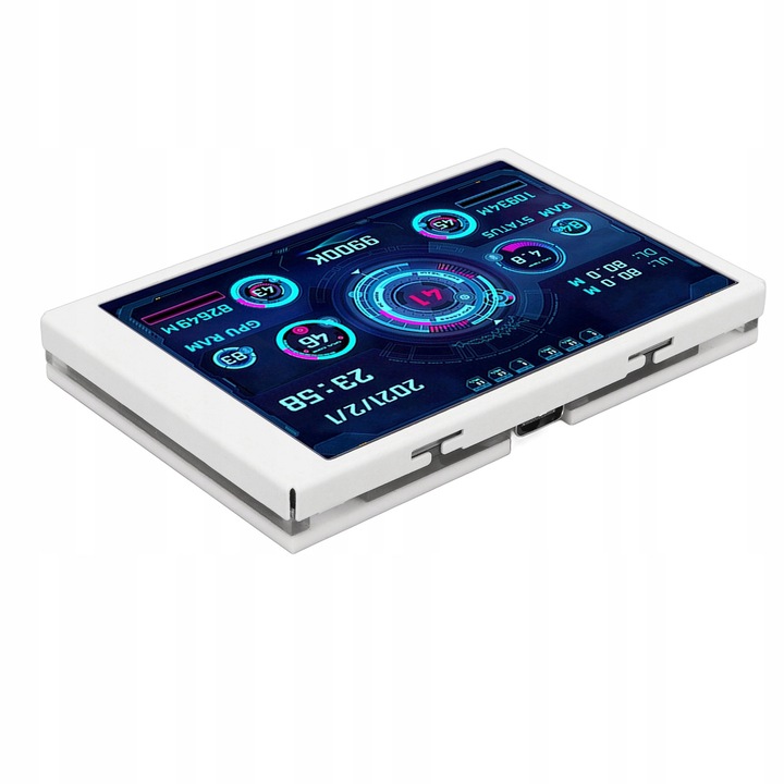 Mini 3,5 hüvelykes LCD kijelző, 320x480, USB Type-C, CPU, RAM, HDD hőmérséklet monitorozás