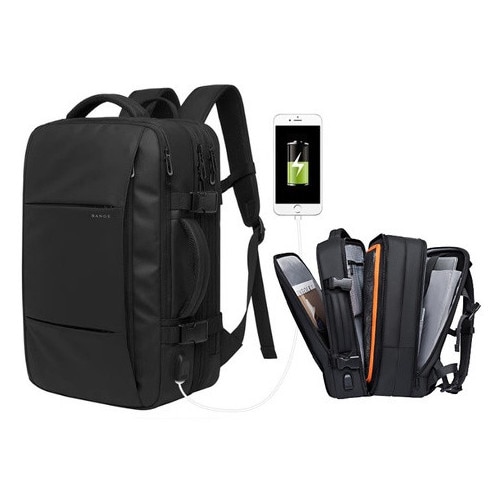 Rucsac laptop Bange 17,3'', waterproof, cu port USB, negru, 30-38l