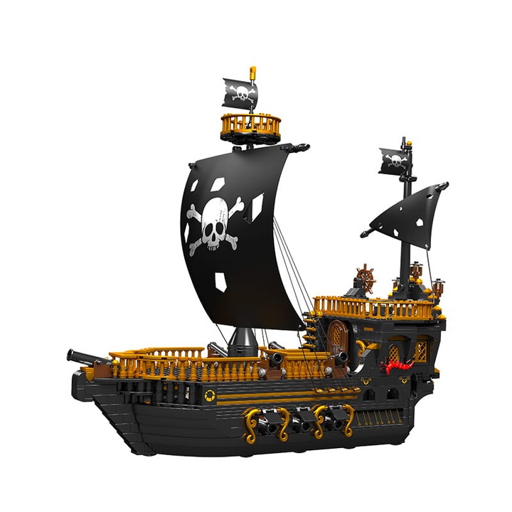 Set de constructie Statek Piratow Gull, Mould King, 1288 elemente, 43x40x25cm, clasic/mobil