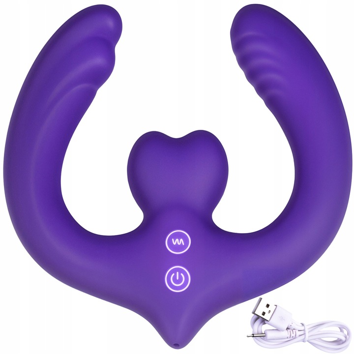 Kétfunkciós vibrátor pároknak, Ero-Bull, 3 motor, alkalmazásvezérlés, orvosi szilikon, 37cm