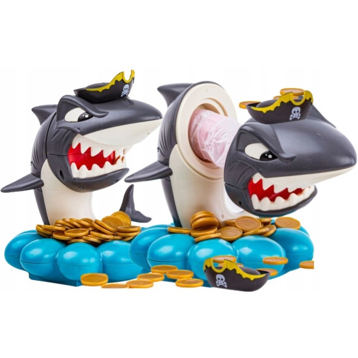 Társasjáték, CÁPÁS KALÓZ, cápás kalóz szett, 36 érme, 30x30cm