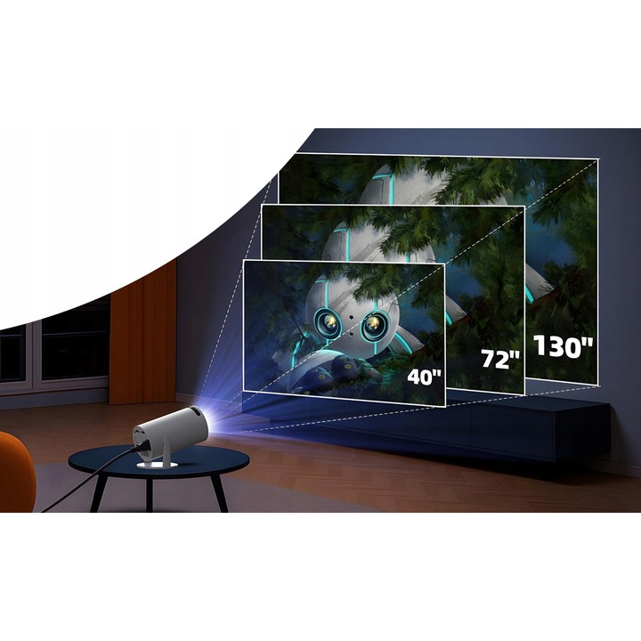 Videoproiector DARTMAX HY300 PRO+, 250 ANSI lm, 1280x720, Wi-Fi, Bluetooth 5.0, teljes készlet