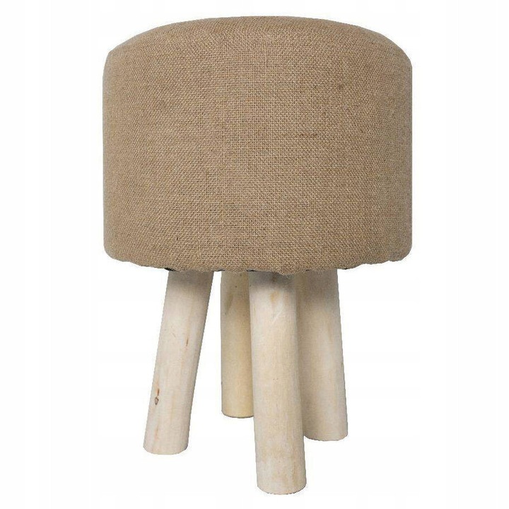 Taburet, Kargo, juta, 30x30x40cm, barna