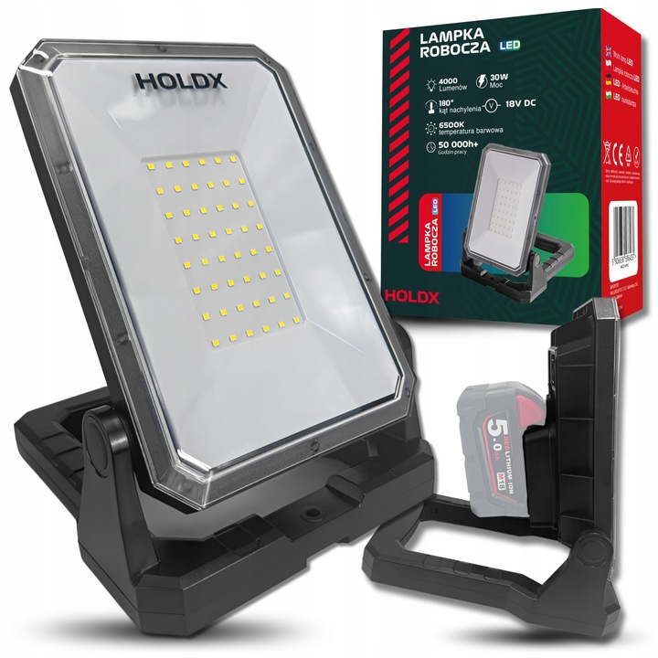 Lampa de lucru 30W, 4000lm, USB, IP65, prietenoasa cu acumulatori MILWAUKEE 18V, portabila