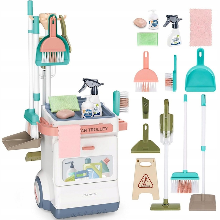 Set de curatenie pentru copii, Little Helper, 20 accesorii, multicolor, 71x33,5x31cm