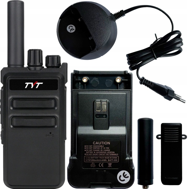 Rádiótelefon TYT TC-555, 16 csatorna, USB-C, 1200 mAh, 120x58x30mm, 180g