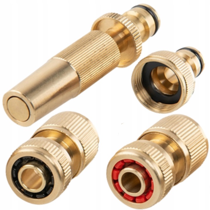 Set 4 elemente pentru furtun 1/2", TSP, duza de stropire, conectori din alama