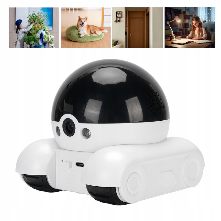 Cameră video pentru animale de companie 4G, dual lens, 1080p, baterie 5200 mAh, control aplicație