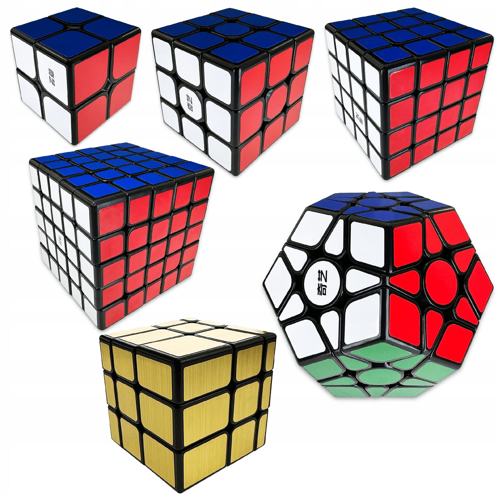 Cuburi Know Set de cuburi logice 2x2 + 3x3 + 4x4 + 5x5 + Megaminx QiYi + Mirror ...
