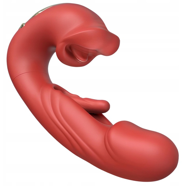 Rezgő 3in1 GDD, Piros színű, 7 rezgési mód, 5 nyalási mód, 17,7x4cm