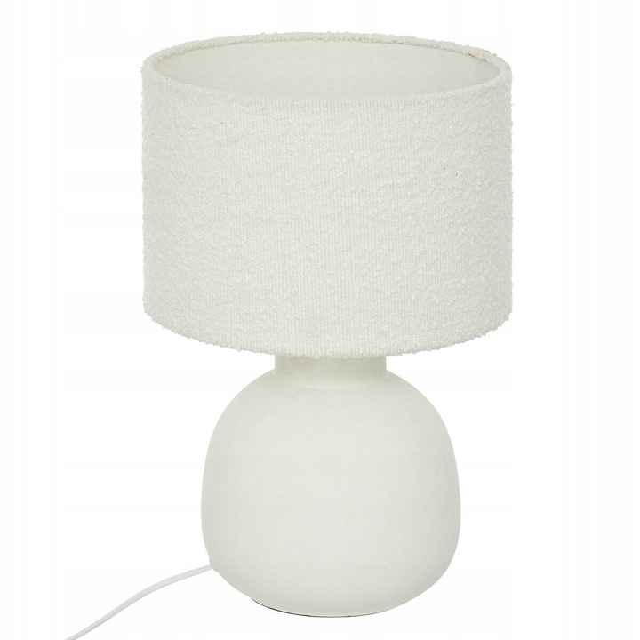 Lampa de masa ceramica LAIL, alba, 43x28cm, cu abajur boucle