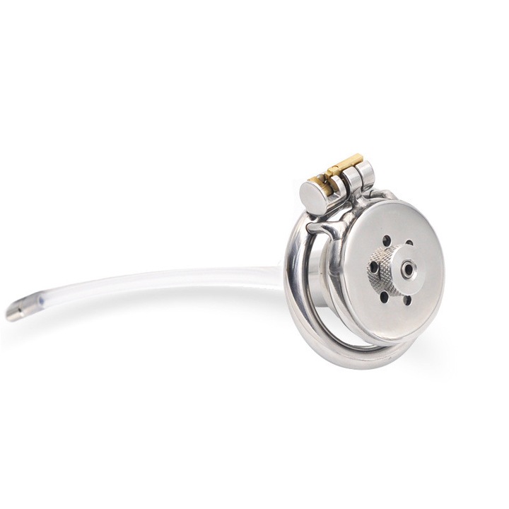 Kлетка за целомъдрие за пенис с катетър Night Fantasy, неръждаема стомана, 45 мм