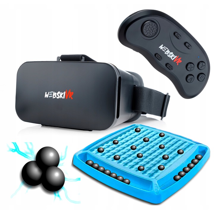 Ochelari VR 3D Webski, set cu gamepad wireless si sah magnetic, 28x28x3cm