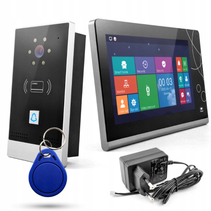 Videodomofon Tuya, 7" TFT, 2MP, IR, IP-65, set complet