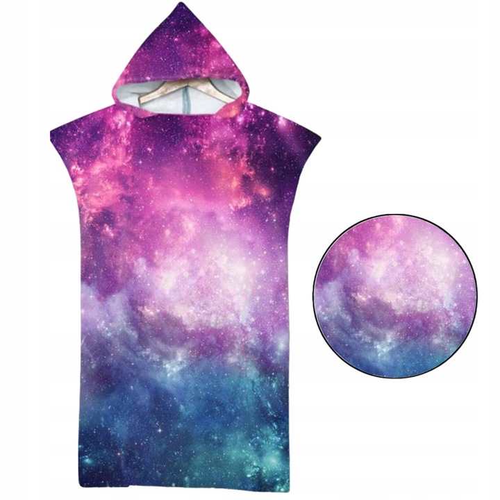 Кърпа тип пончо Loftek, микрофибър, бързосъхнеща, 75x110см, многоцветна