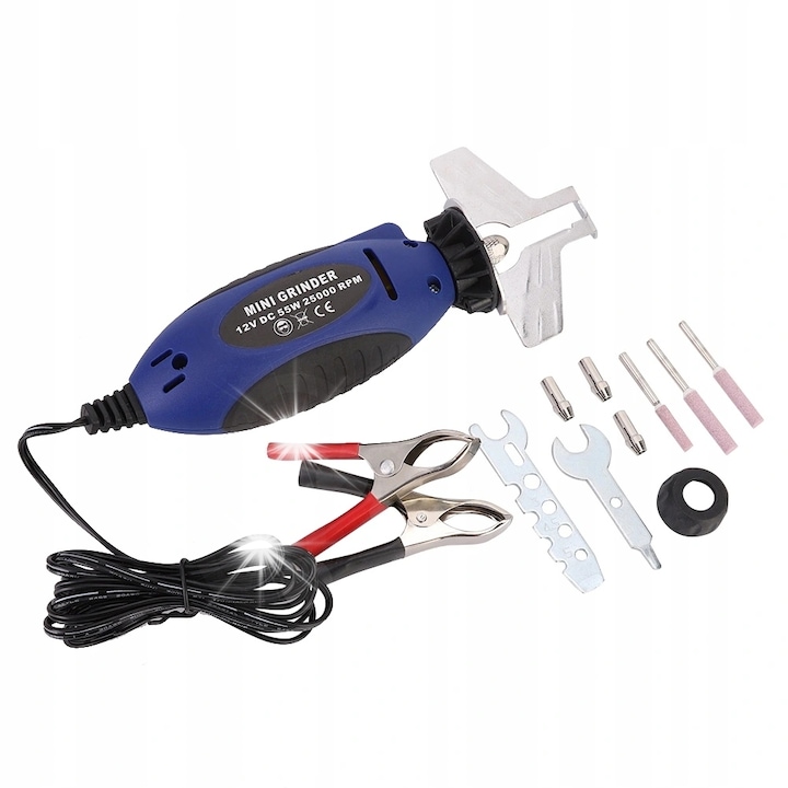 Електрическа точилка за вериги, 55W, 12V, 3 шлифовъчни камъка, 20x7,5см