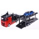 Autószállító készlet Mercedes-Benz Actros TIR 1:43 + Renault Captur 1:43, fém és műanyag, többszínű, 52x11x15,5cm, BBurago