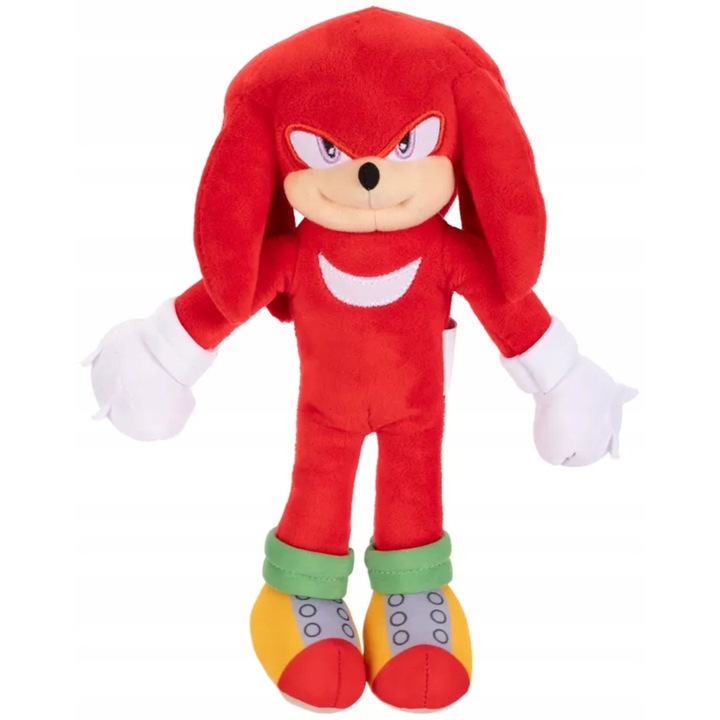 Jucarie de plus Knuckles 25 cm, Jakks Pacific, rosie, set pentru fani Sonic