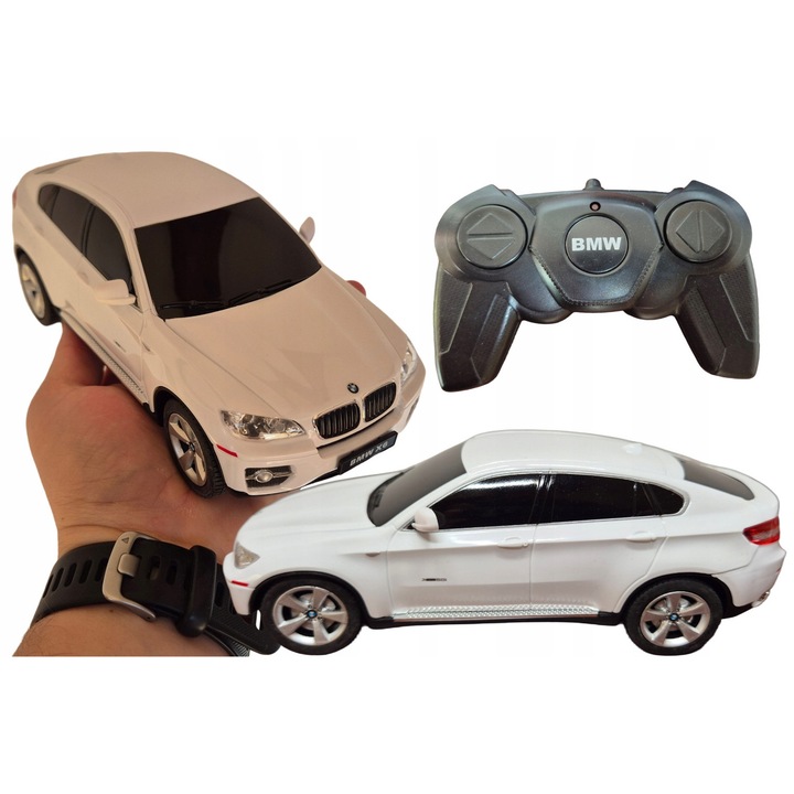 Masinuta Rastar BMW X6, alb, 1:24, telecomandata 2,4GHz