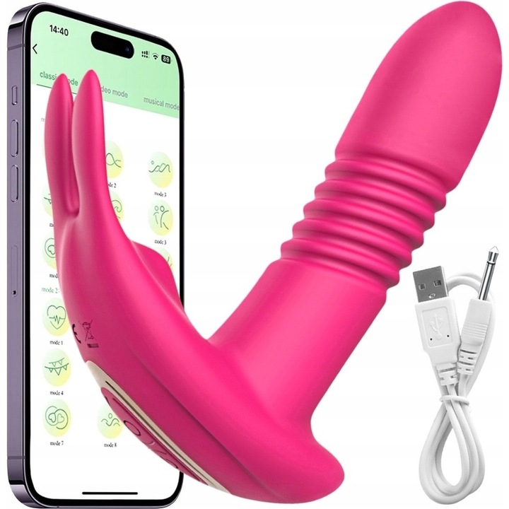 Vibrációs péniszgyűrű, Night Fantasy, 10 rezgési mód, applikációval vezérelhető, vízálló, 3,5cm