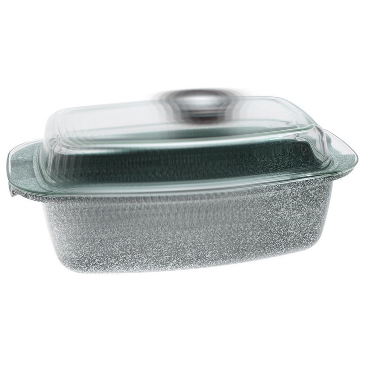 Oala 26 cm, marmura, 5,5 l, pentru gatit si coacere, multicolor