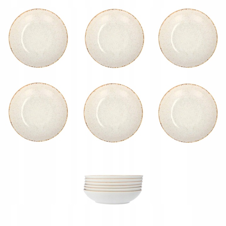 6 db mélytányér készlet, 22 cm, Lubiana, egyedi design, ellenálló, többszínű