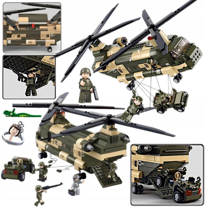 Set de constructie Sluban Elicopter CHINOOK CH-47, 5 figurine