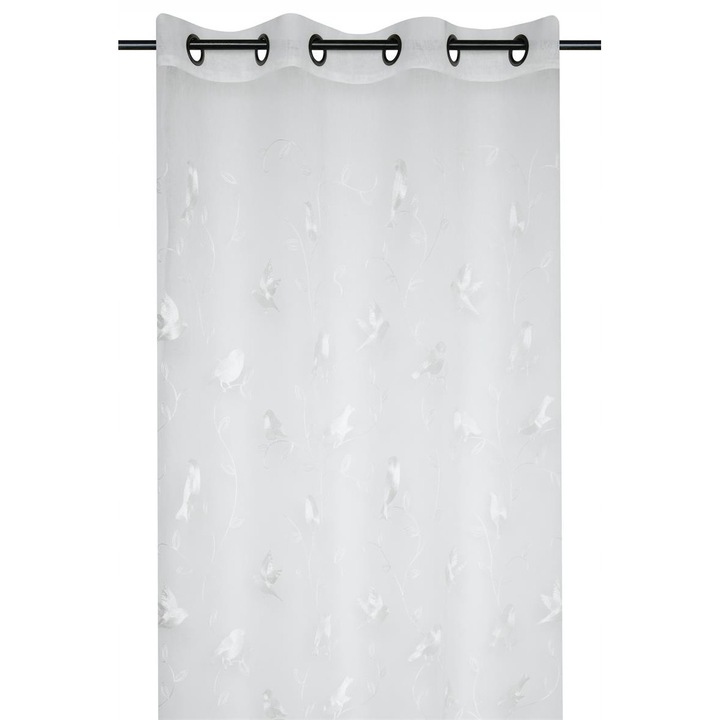 Fehér függöny STOF SCARLETT 140x260cm karikákkal, elegáns design, könnyen karbantartható