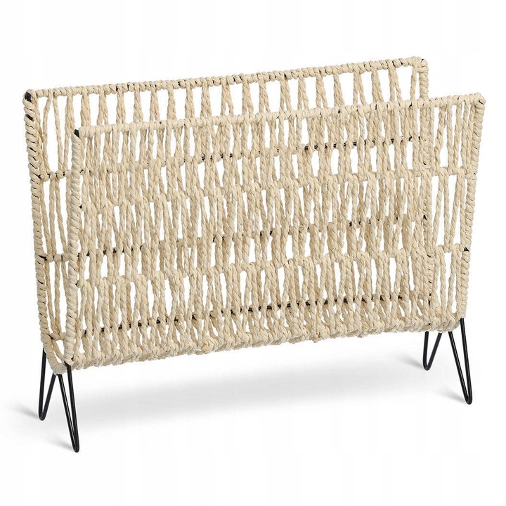 Suport documente Zeller, stil boho, 38x15x30cm, bej