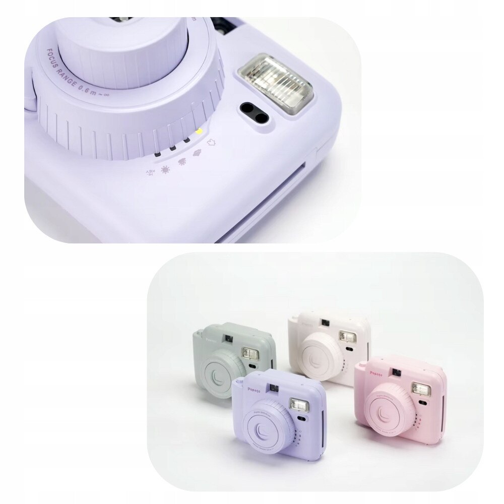 Generic Popoto Aparat foto instant Popoto, alb, cu 10 inlocuiri Instax, 14x11x6,8cm ...