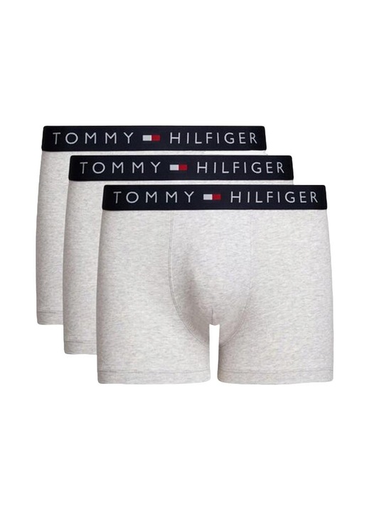 Set 3 boxeri barbati, Tommy Hilfiger, Gri, Bumbac, XL INTL