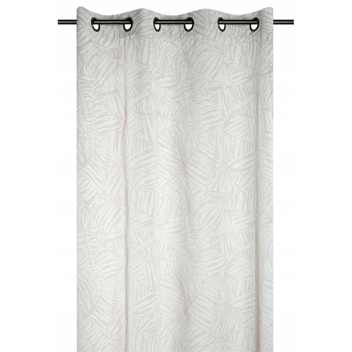 Függöny gyűrűkkel 140x260cm, szürke, poliészter, környezetbarát