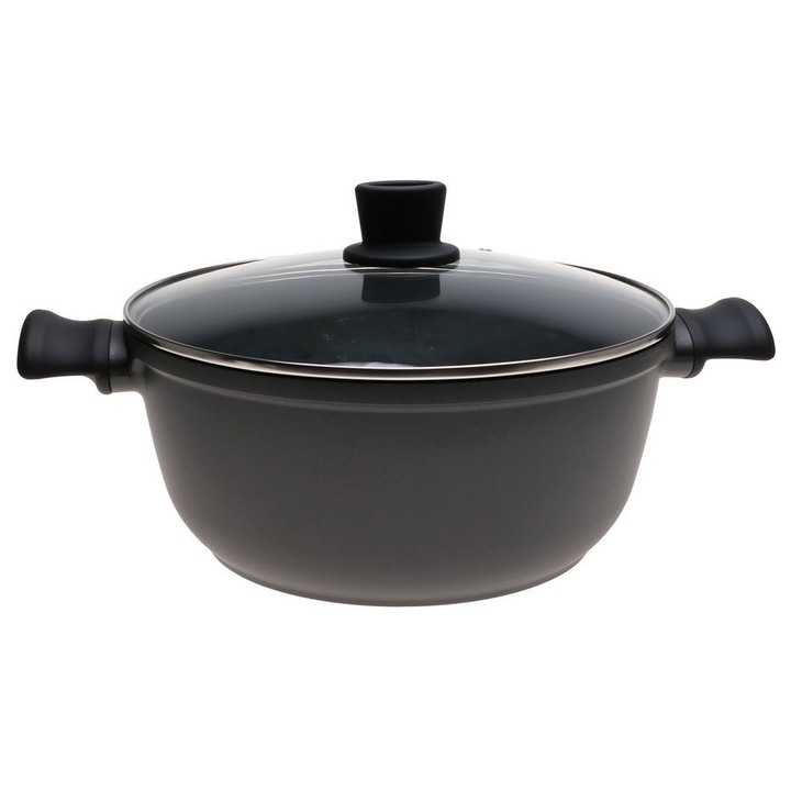 Oala 28 cm, ceramica marmoasa, 5,9 l, pentru gatit si coacere, multicolor