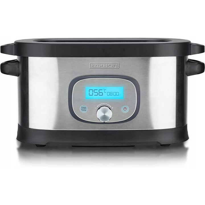 Garnet de gatit sous vide Heinrich's 520W 8,5L, capac din sticla, control LCD