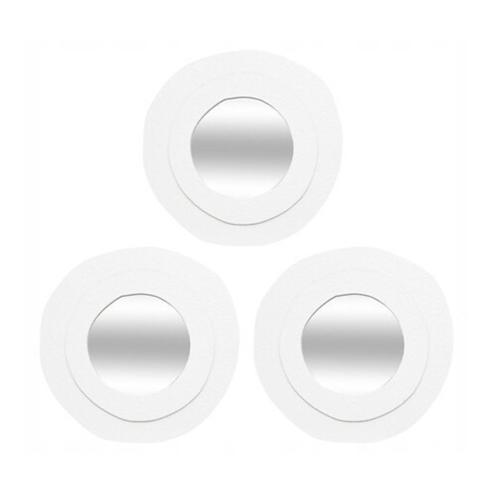 3 db-os tükörszett, Atmosphera, fehér, 25x1cm