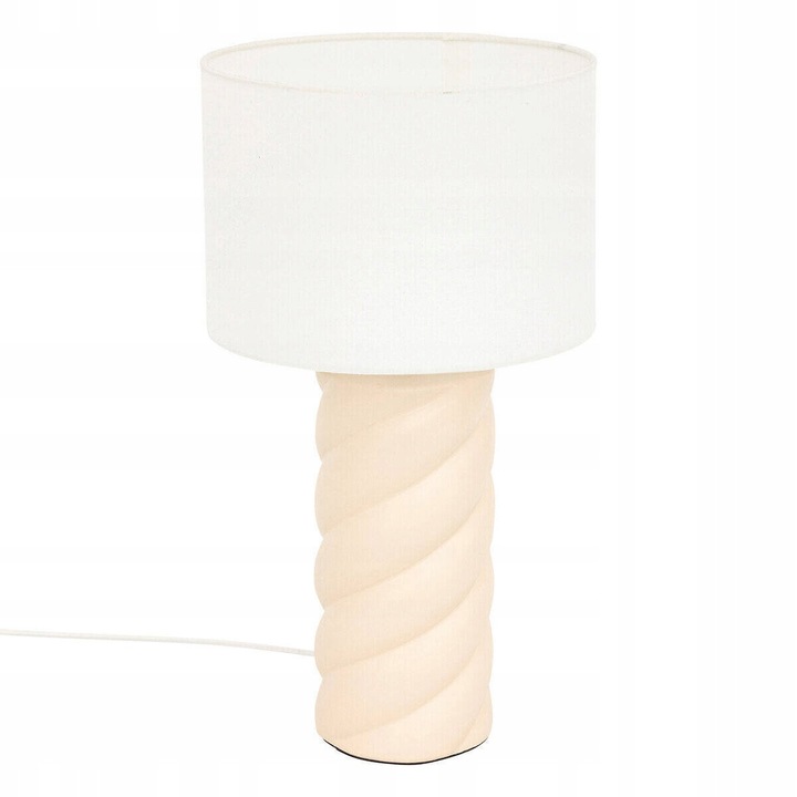 Lampa de birou NOLY, Atmosphera, ceramica, 24x24x44cm, bej, alimentare prin retea