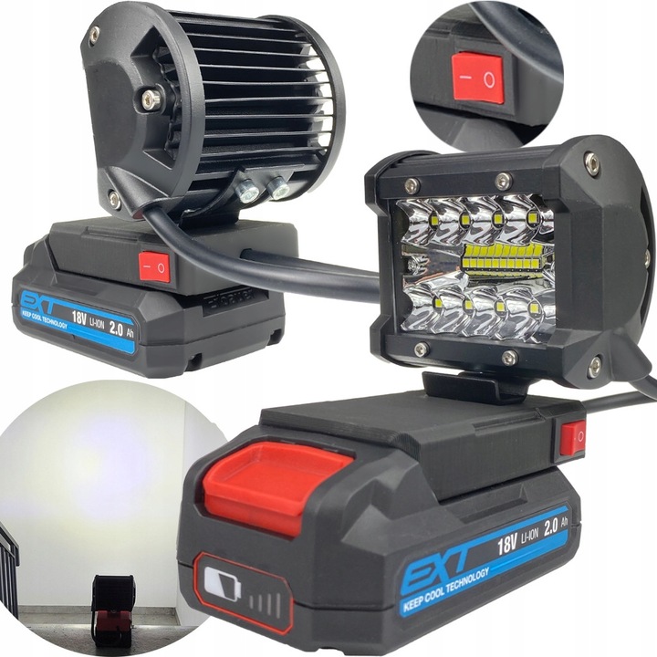 Lampa de lucru LED P4U, 20 LED-uri, 7000lm, alb, 110x110x26mm