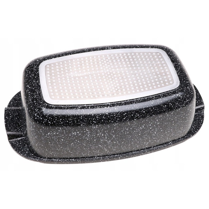 Brytfanna marmoasa 6L, 34cm, rosie, pentru gatit si coacere