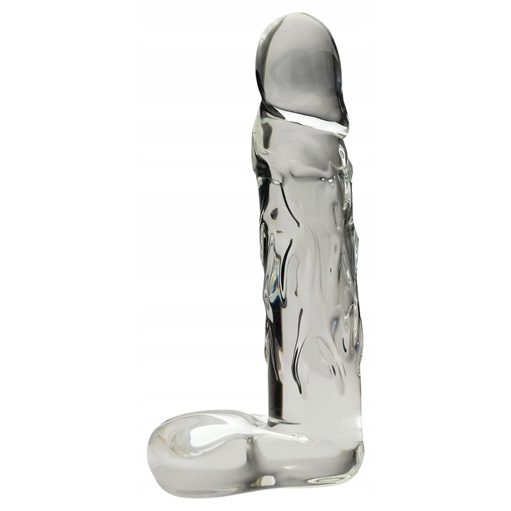 Üveg dildó, Night Fantasy, 20,3 cm, hipoallergén, erezetes, 4,5 cm átmérőjű