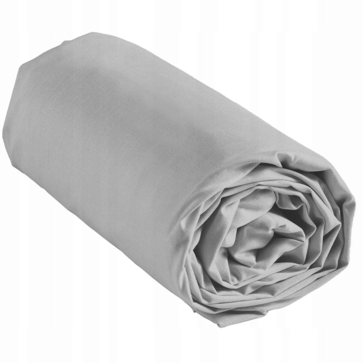 Cearceaf de pat cu elastic, Douceur d'interieur, 160x200cm, bumbac, gri