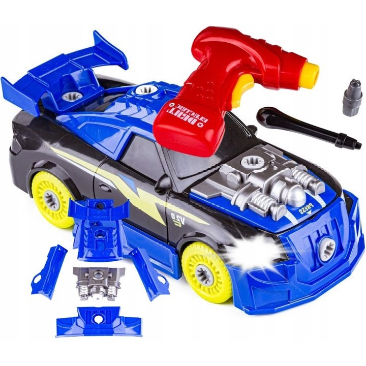 Masinuta interactiva de asamblat, BMW, set cu suruburi si surubelnita, 29,6x24x12,2cm, multicolor