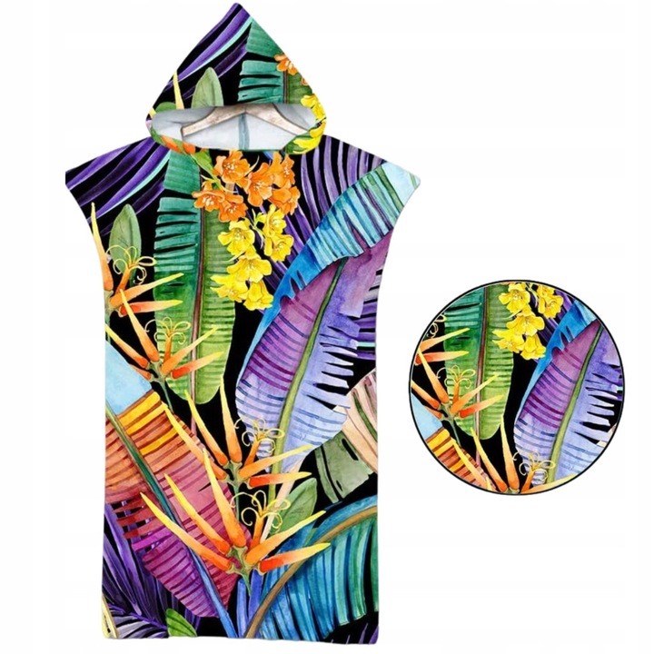 Пончо хавлии от микрофибър, бързосъхнещи, унисекс, 75x110см, комплект за плаж