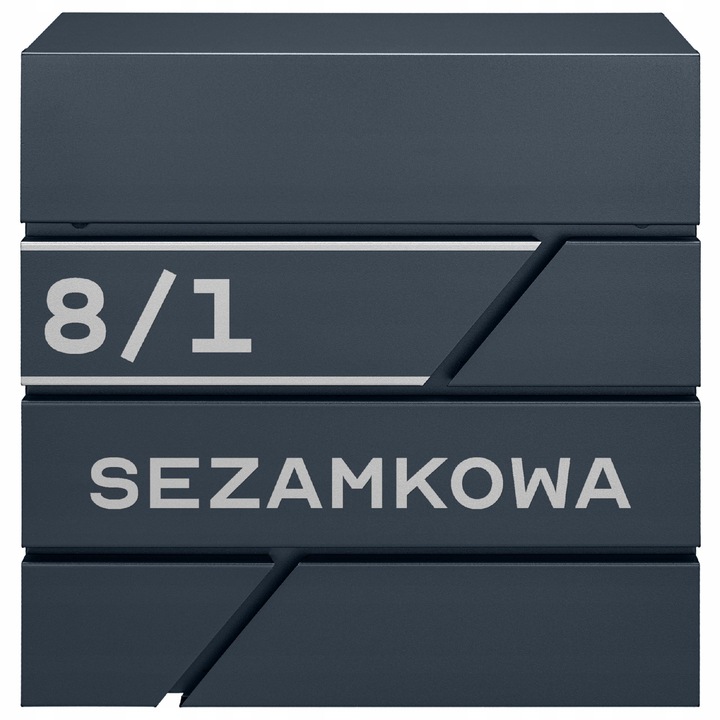 Cutie postala M-TEC Modern antracit, 37x37x10,5cm, cu suport pentru ziare, set montaj inclus