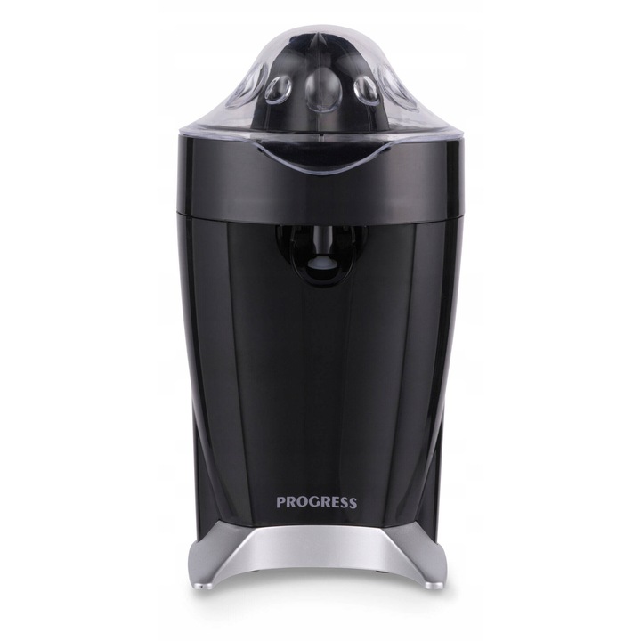 Storcator de citrice electric, Progress, 60W, 2 capete interschimbabile, negru, 17,2x13,2x27,2cm