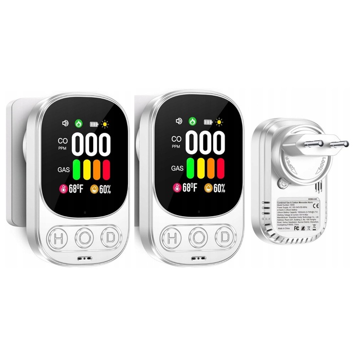 Set detectori de fum si monoxid de carbon, 2 bucati