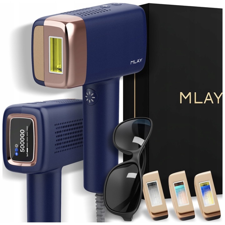 Епилатор IPL лазерен, безболезнен, за лице, тяло, крака, бикини, подмладяване, комплект