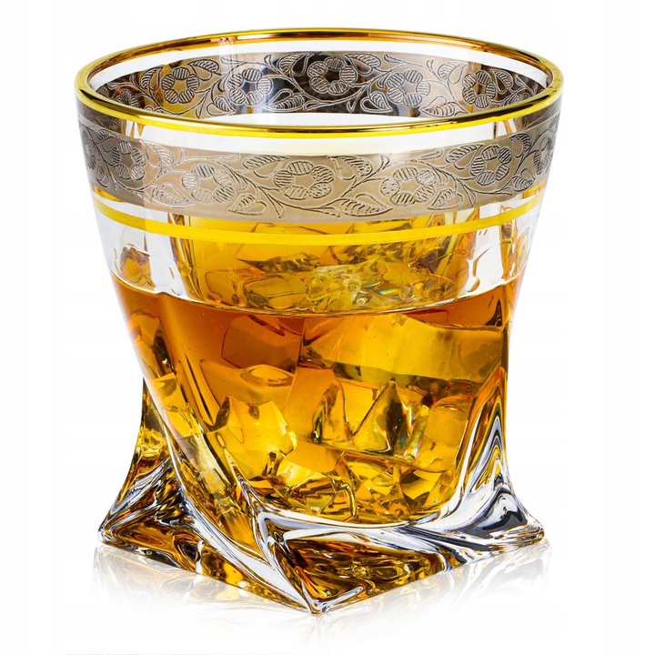 Kristálytiszta üveg whisky pohár, 340ml, színtelen, 1 darabos készlet, díszcsomagolás