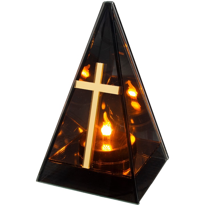 Lumanare LED Decortrend, efect plomienia, pentru cimitir, statueta