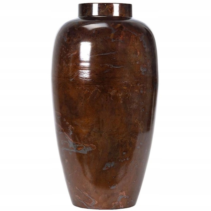 Vaza decorativa mare metalica ruginie 40cm pentru salon