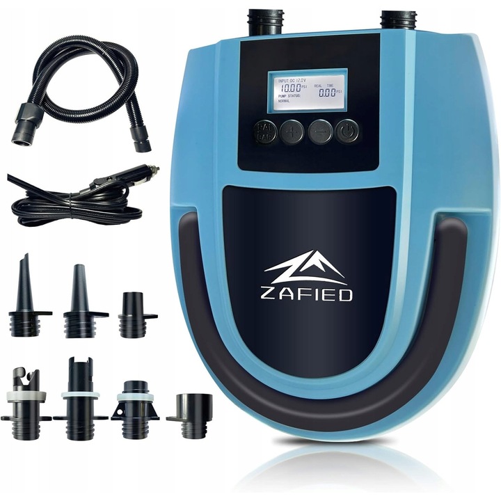 Електрическа помпа за надуване, 20 PSI, с LCD дисплей, удобна за транспортиране, пълен комплект дюзи